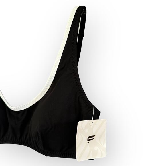 Fabletics Black and White Sunset Scoop Swim Bikini Top NWT | L - Picture 2 of 5